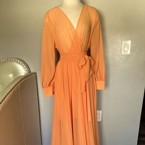 X Taren beautiful Elegant Orange Maxy Dress